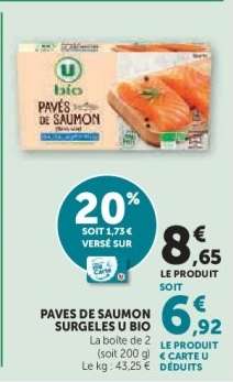 Pavés de Saumon Surgelés U Bio