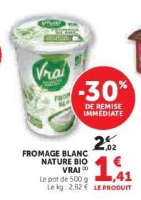 Fromage Blanc Nature Bio Vrai