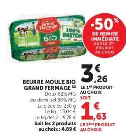 BEURRE MOULE BIO GRAND FERMAGE