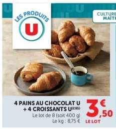 4 Pains au Chocolat U + 4 Croissants U