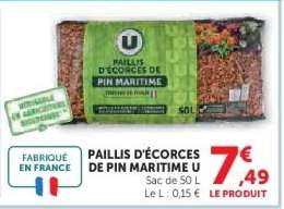 Paillis d'écorces de pin maritime U