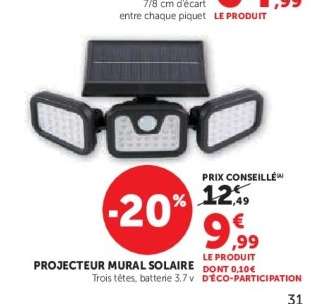 Projecteur mural solaire