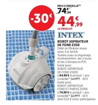 INTEX ROBOT ASPIRATEUR DE FOND ZX50