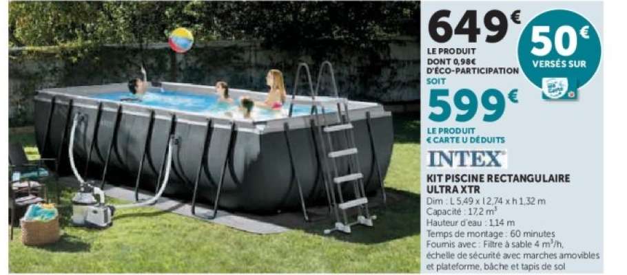 INTEX KIT PISCINE RECTANGULAIRE ULTRA XTR