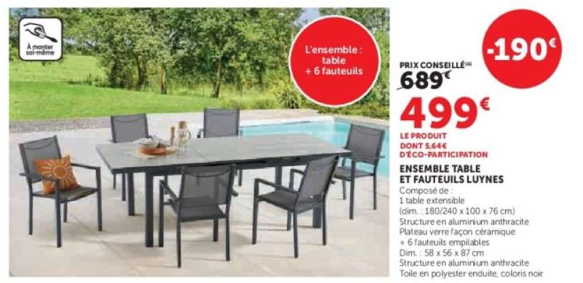 Ensemble Table et Fauteuils Luynes