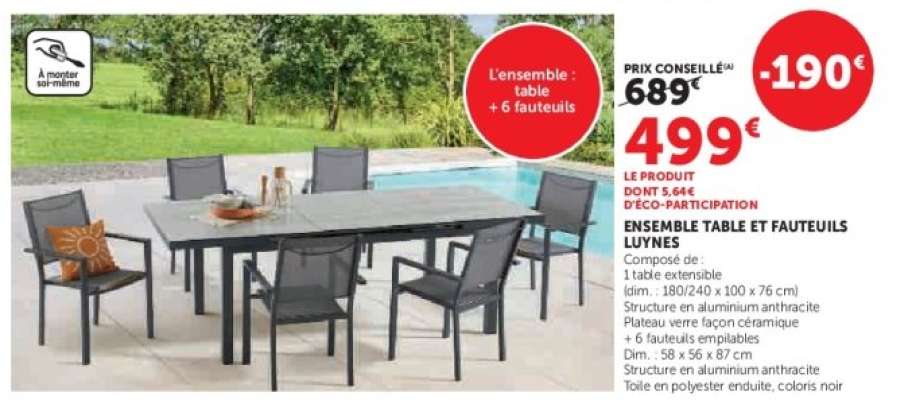 Ensemble Table et Fauteuils Luynes