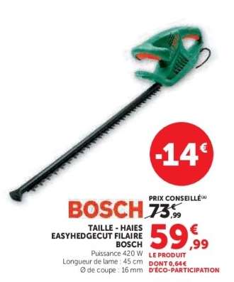 BOSCH Taille-Haies EasyHedgeCut Filaire