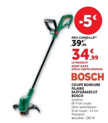 BOSCH COUPE BORDURE FILAIRE EASYGRASSCUT