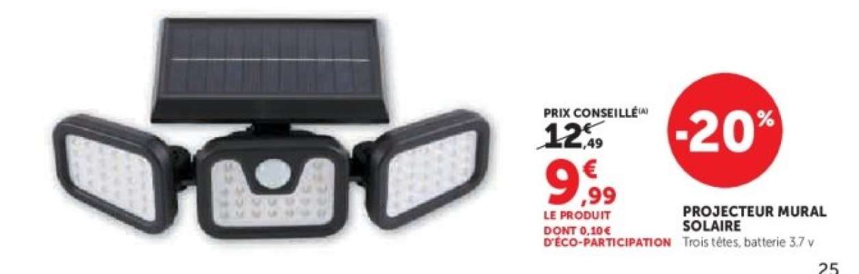 Projecteur mural solaire