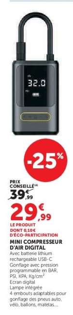 Mini Compresseur d'Air Digital