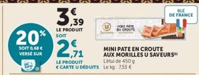 Mini Pate en Croute aux Morilles U Saveurs