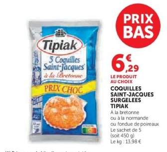 COQUILLES SAINT-JACQUES SURGELEES TIPIAK