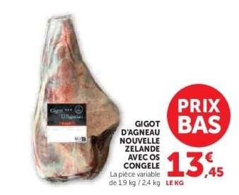 Gigot d'agneau Nouvelle Zélande avec os congelé