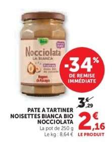 Pâte à tartiner noisettes Bianca Bio Nocciolata