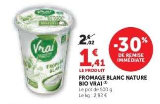 Fromage Blanc Nature Bio Vrai