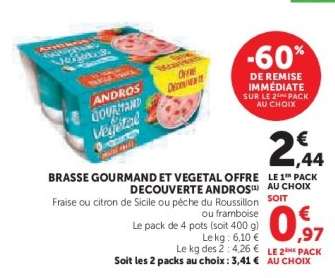 Brasse Gourmand et Vegetal Offre Decouverte Andros