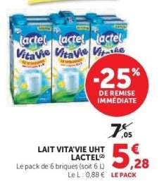 LAIT VITA'VIE UHT LACTEL