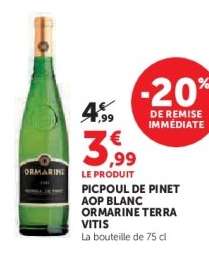 Picpoul de Pinet AOP Blanc Ormarine Terra Vitis