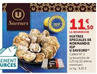 Huitres Speciales de Normandie IGP U Saveurs