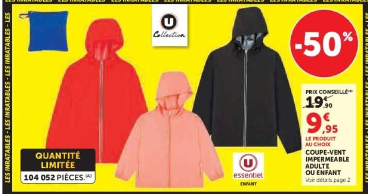 Coupe-vent imperméable adulte ou enfant