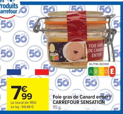 Foie gras de canard entier CARREFOUR SENSATION
