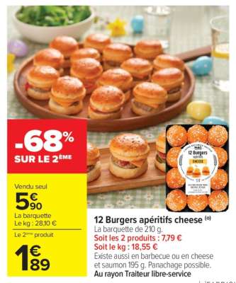 12 Burgers apéritifs cheese
