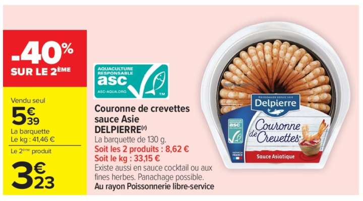 Couronne de crevettes sauce Asie DELPIERRE