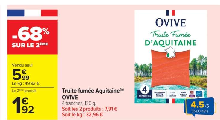 Truite fumée Aquitaine OVIVE
