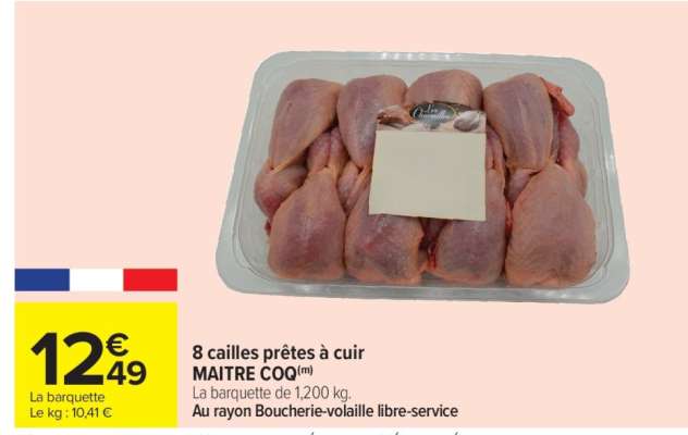 8 cailles prêtes à cuire MAITRE COQ