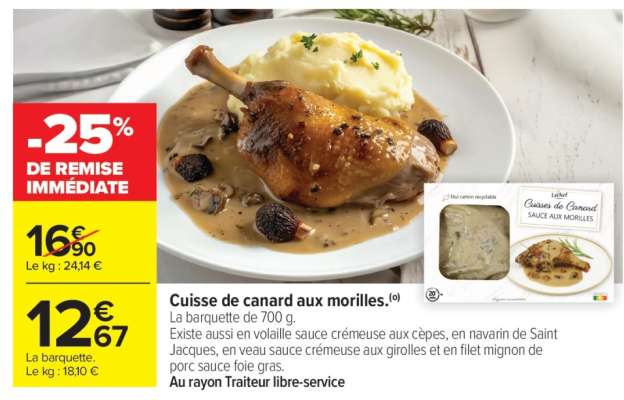 Cuisse de canard aux morilles
