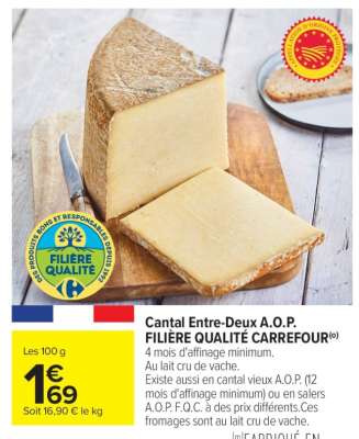 Cantal Entre-Deux A.O.P. FILIÈRE QUALITÉ CARREFOUR