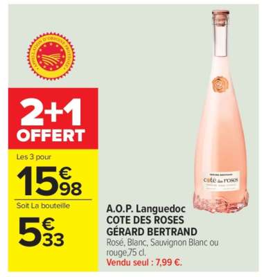 A.O.P. Languedoc COTE DES ROSES GÉRARD BERTRAND