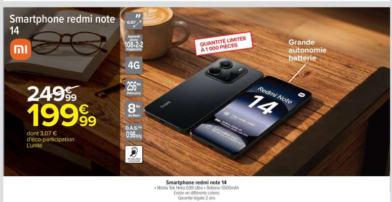 Smartphone redmi note 14