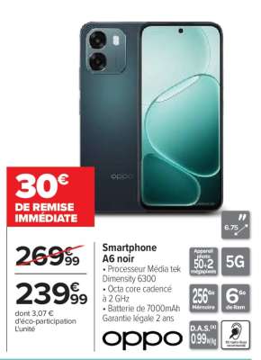 Smartphone A6 noir