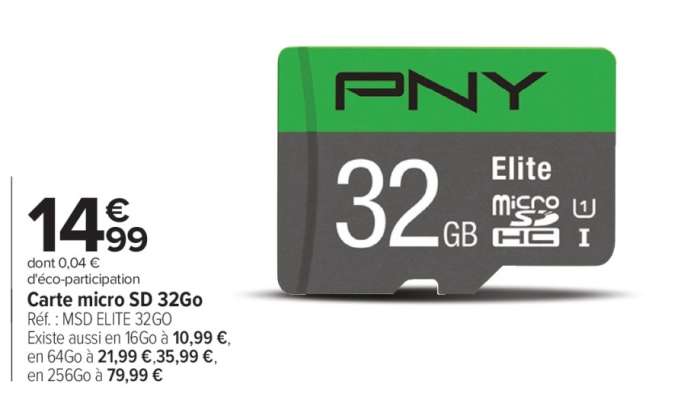 Carte micro SD 32Go