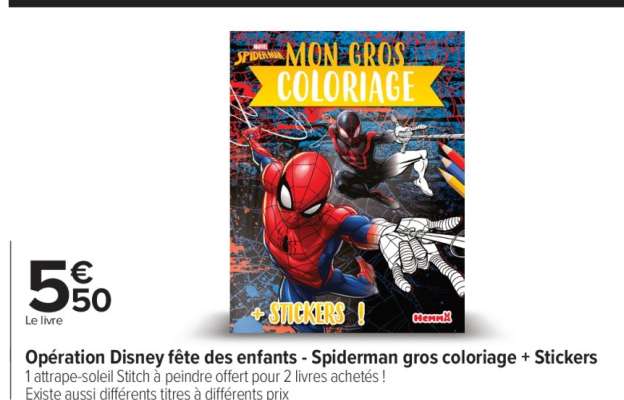 Spiderman gros coloriage + Stickers