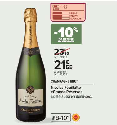 Champagne Brut Nicolas Feuillatte Grande Réserve