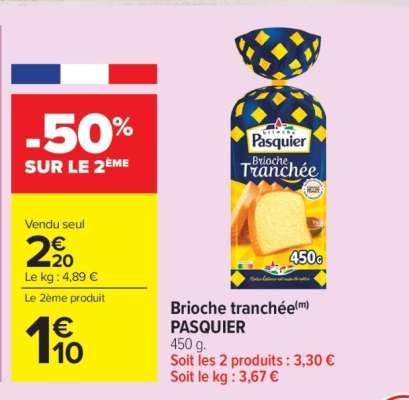 Brioche Tranchée Pasquier