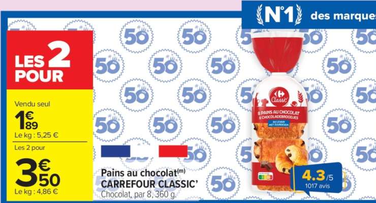 PAINS AU CHOCOLAT CARREFOUR CLASSIC'