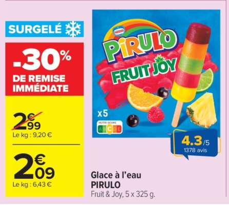 GLACE À L'EAU 'PIRULO'