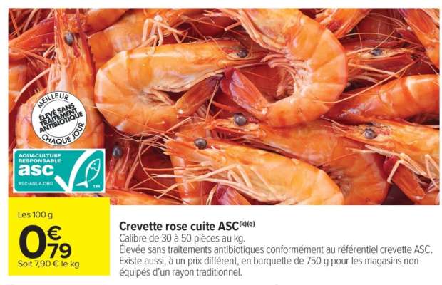 Crevette rose cuite ASC