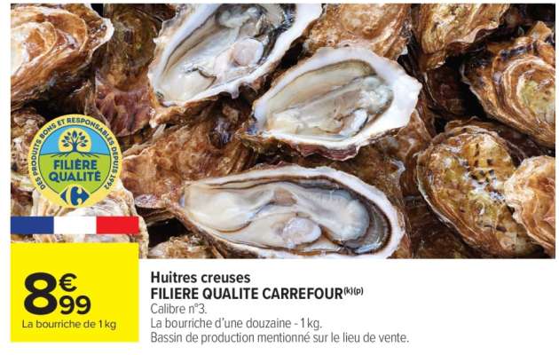 Huîtres creuses FILIERE QUALITE CARREFOUR