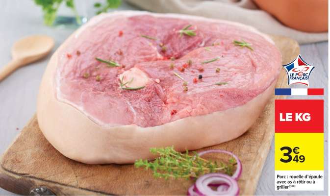 Porc : rouelle d'épaule avec os à rôtir ou à griller