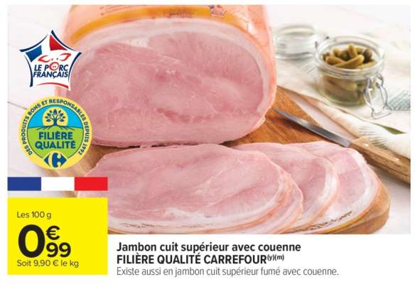 JAMBON CUIT SUPÉRIEUR AVEC COUENNE