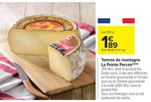 Tomme de montagne La Pointe Percée