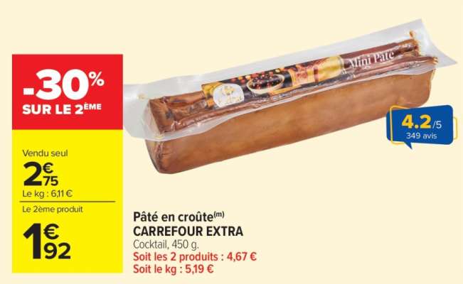 Pâté en croûte CARREFOUR EXTRA