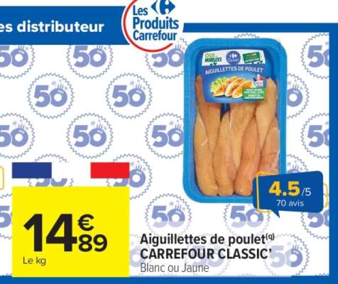 Aiguillettes de poulet CARREFOUR CLASSIC'