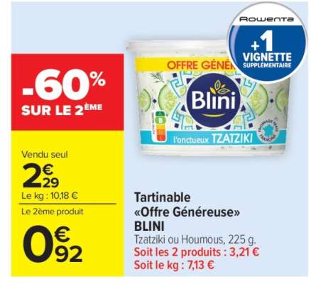 Tartinable «Offre généreuse» BLINI