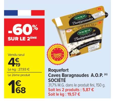 Roquefort Caves Baragnaudes A.O.P. SOCIÉTÉ
