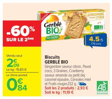Biscuits Gerblé Bio